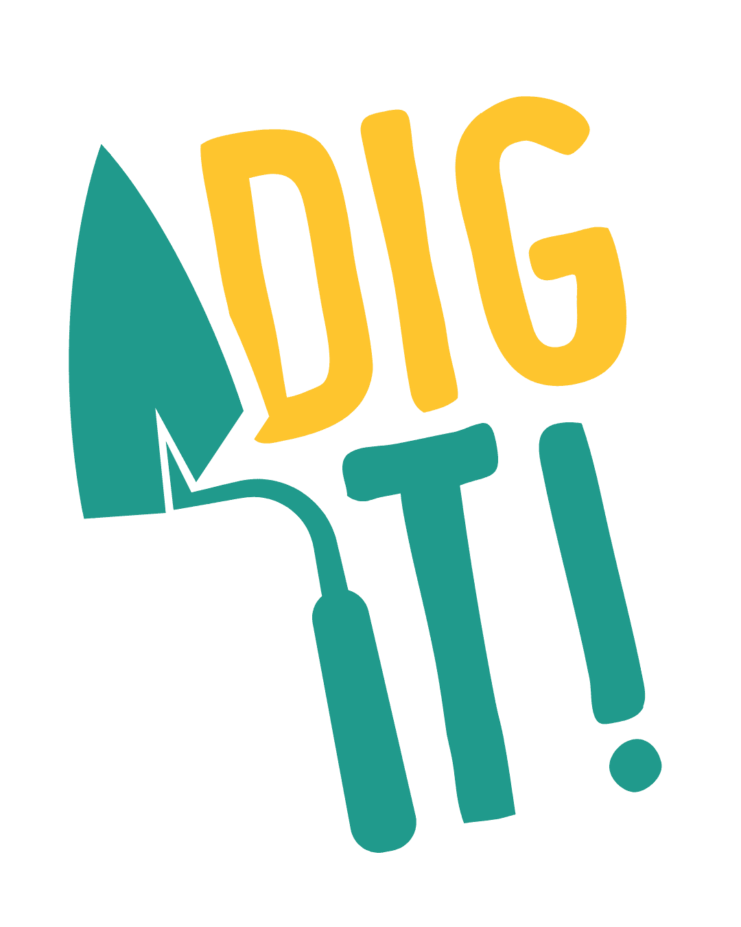 YAC Dig It! logo in green teal and YAC yellow