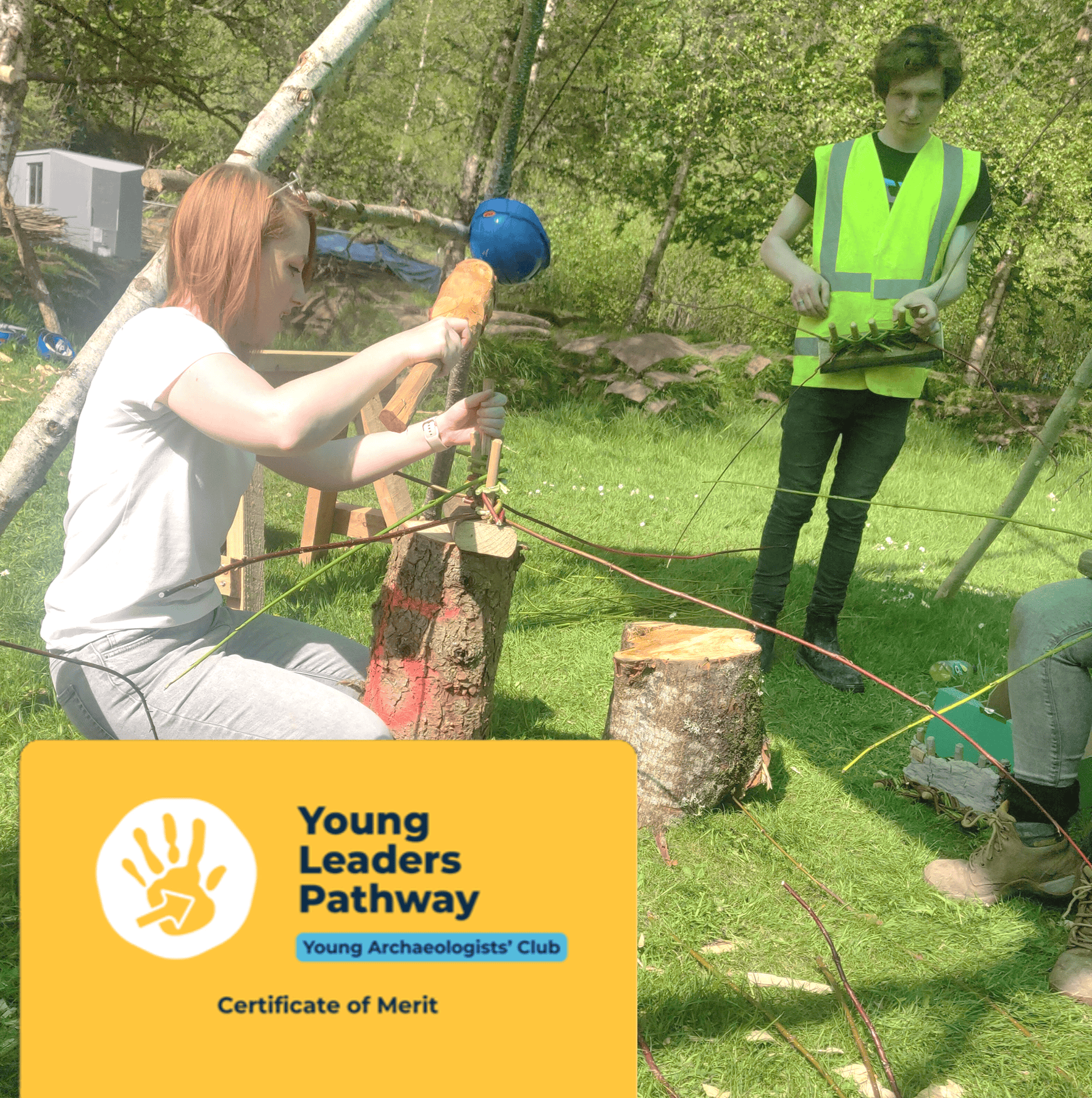 Young people willow weaving