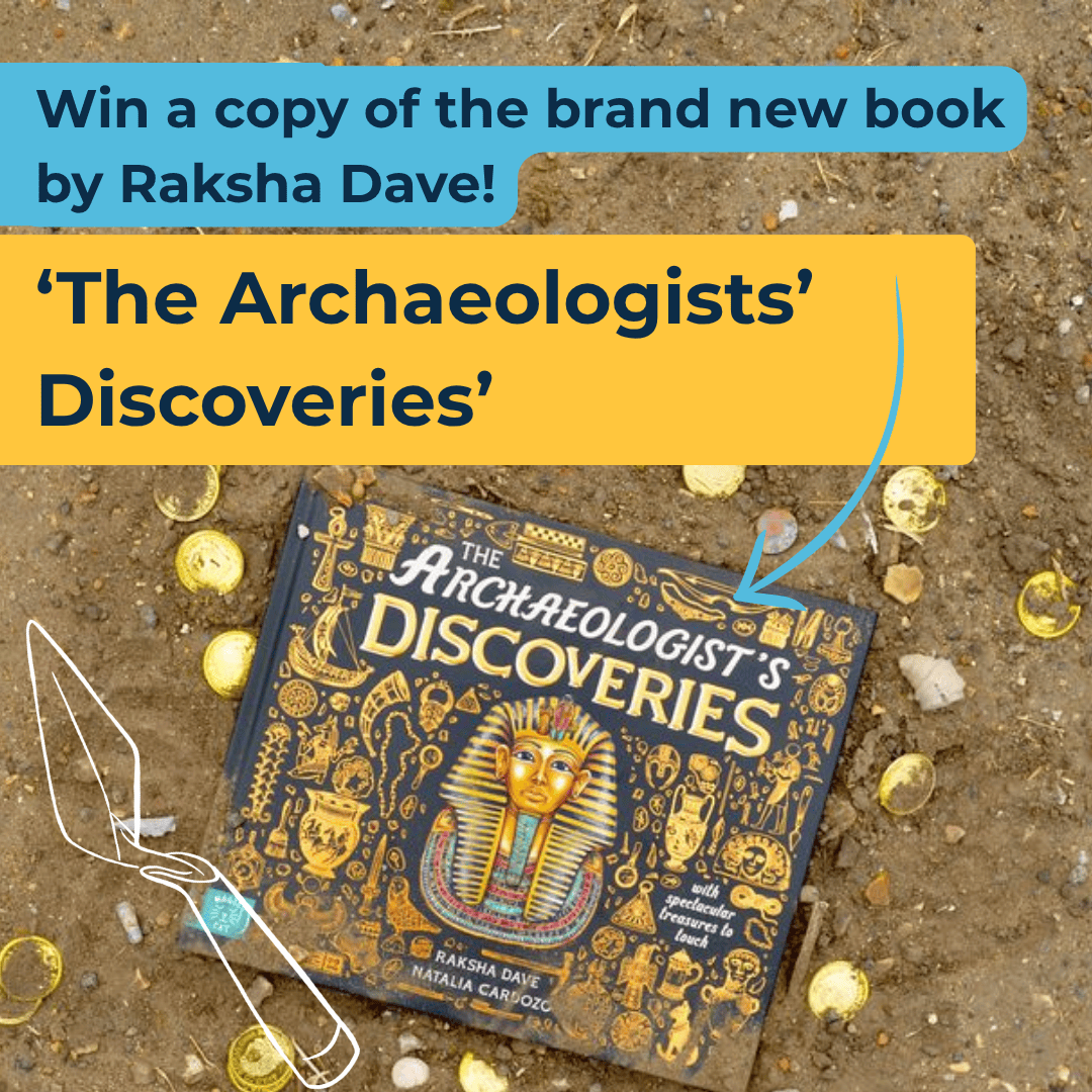 Front cover of book on top of soil with gold coins